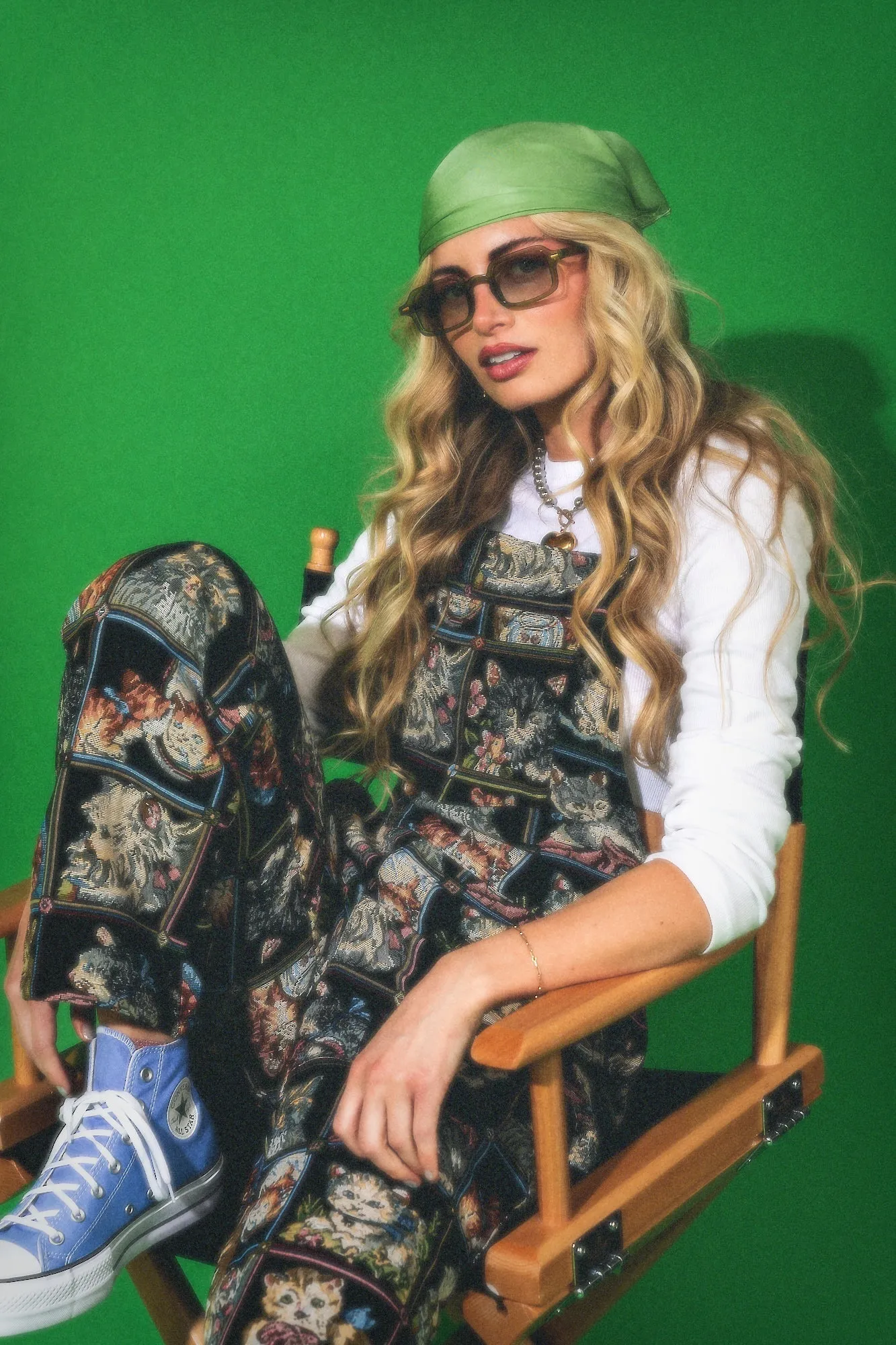 Grandma's Couch Jacquard Overalls in Cute as a Kitten sold by Dressed In Lala product image thumbnail 3