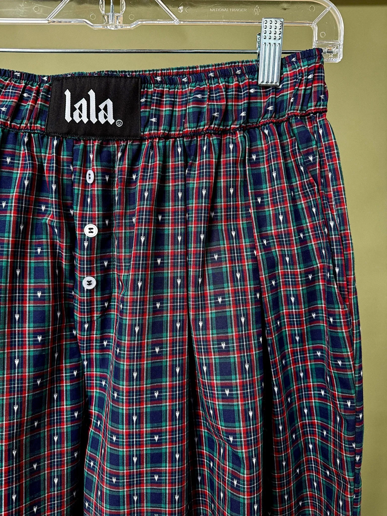 Happy Chance Barrel Leg Boxer Pants in Lots of Love Plaid sold by Dressed In Lala product image thumbnail 2