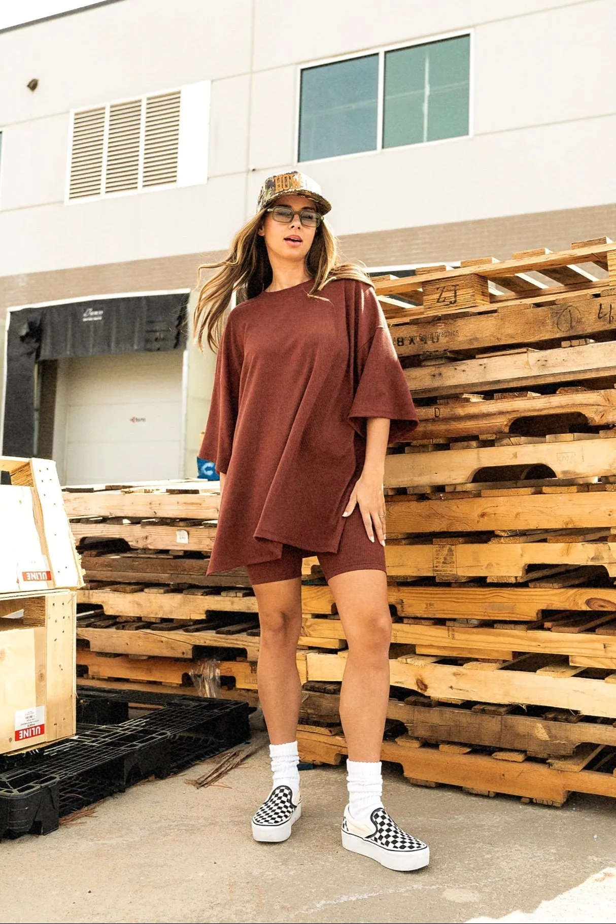 Malone Ribbed Biker Set in Cool Girl Brown sold by Dressed In Lala product image thumbnail 2