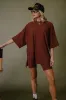 Malone Ribbed Biker Set in Cool Girl Brown sold by Dressed In Lala