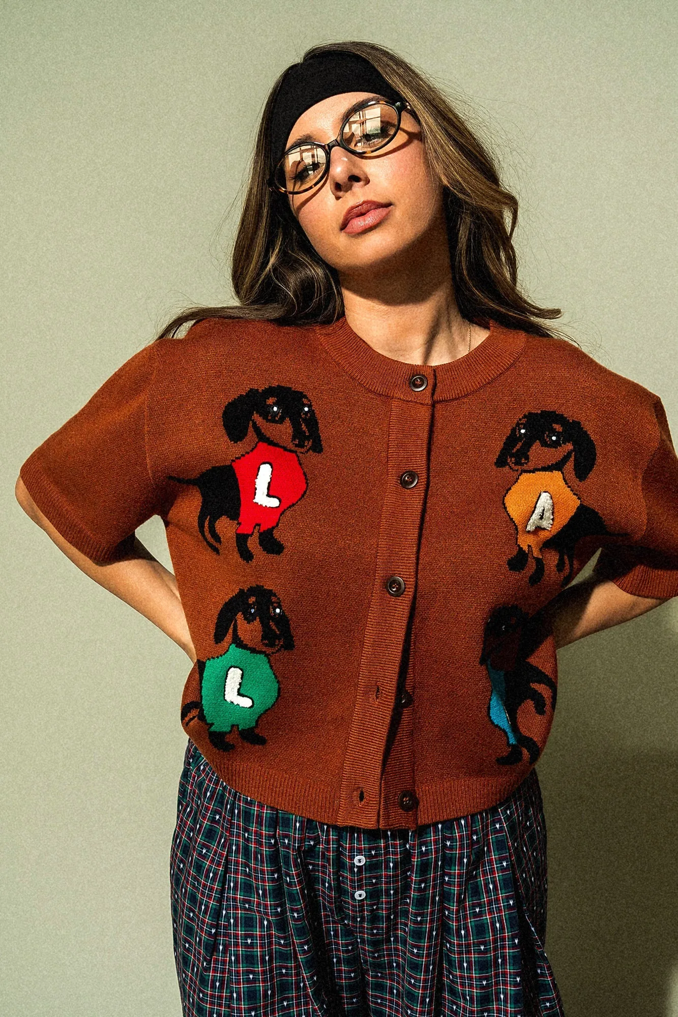 A Girl’s Best Friend Weenie Dog Short Sleeve Cardigan sold by Dressed In Lala product image thumbnail 5