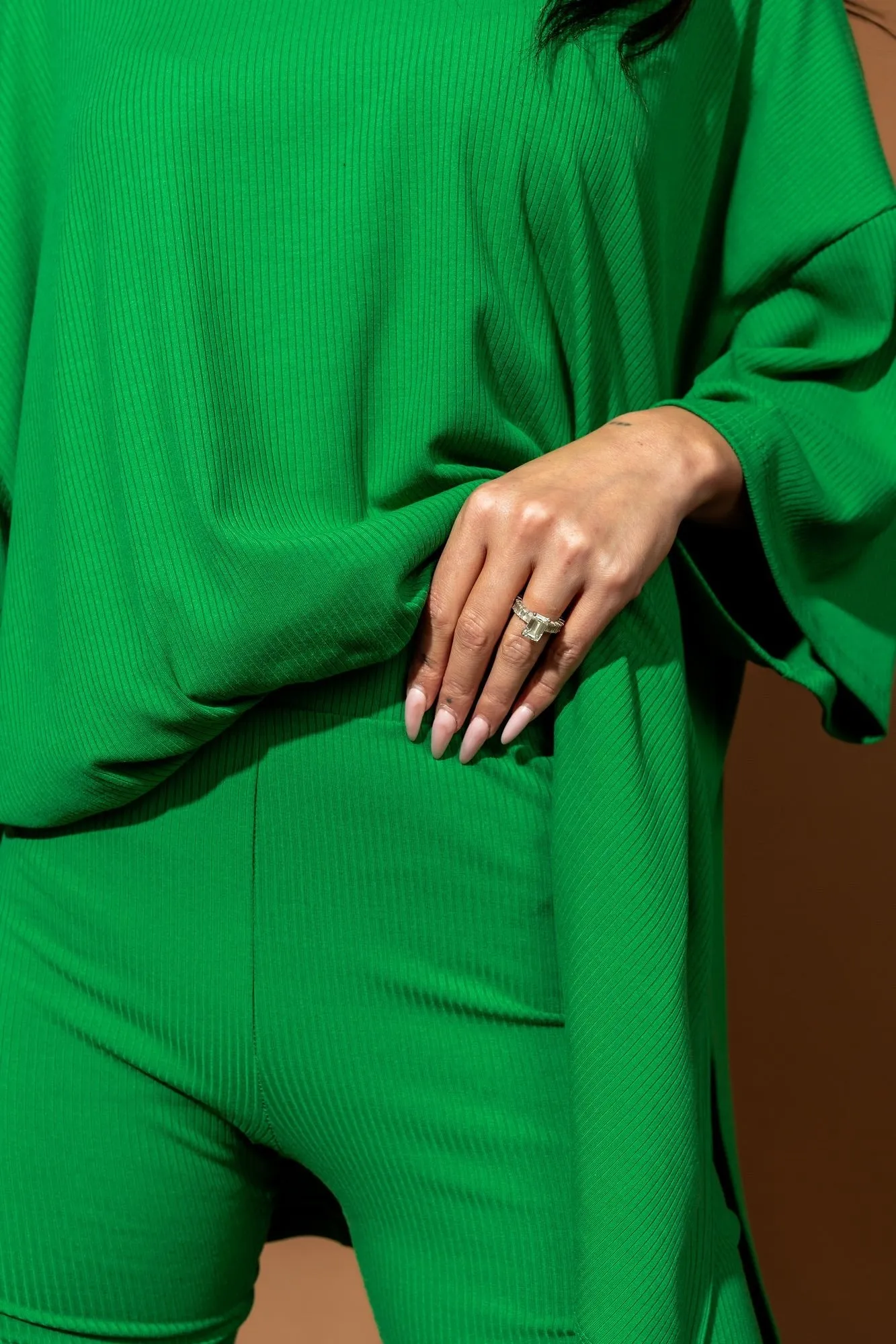 Malone Ribbed Biker Set in Four Leaf Clover sold by Dressed In Lala product image thumbnail 4