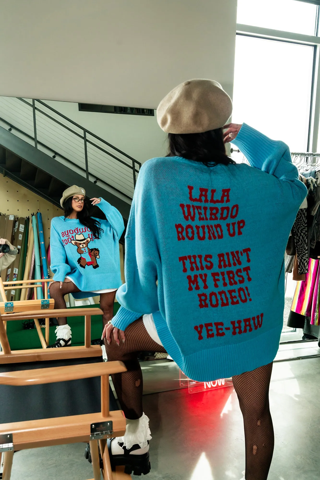 Ain't My First Rodeo Oversized Cotton-Blend Sweater sold by Dressed In Lala product image thumbnail 3