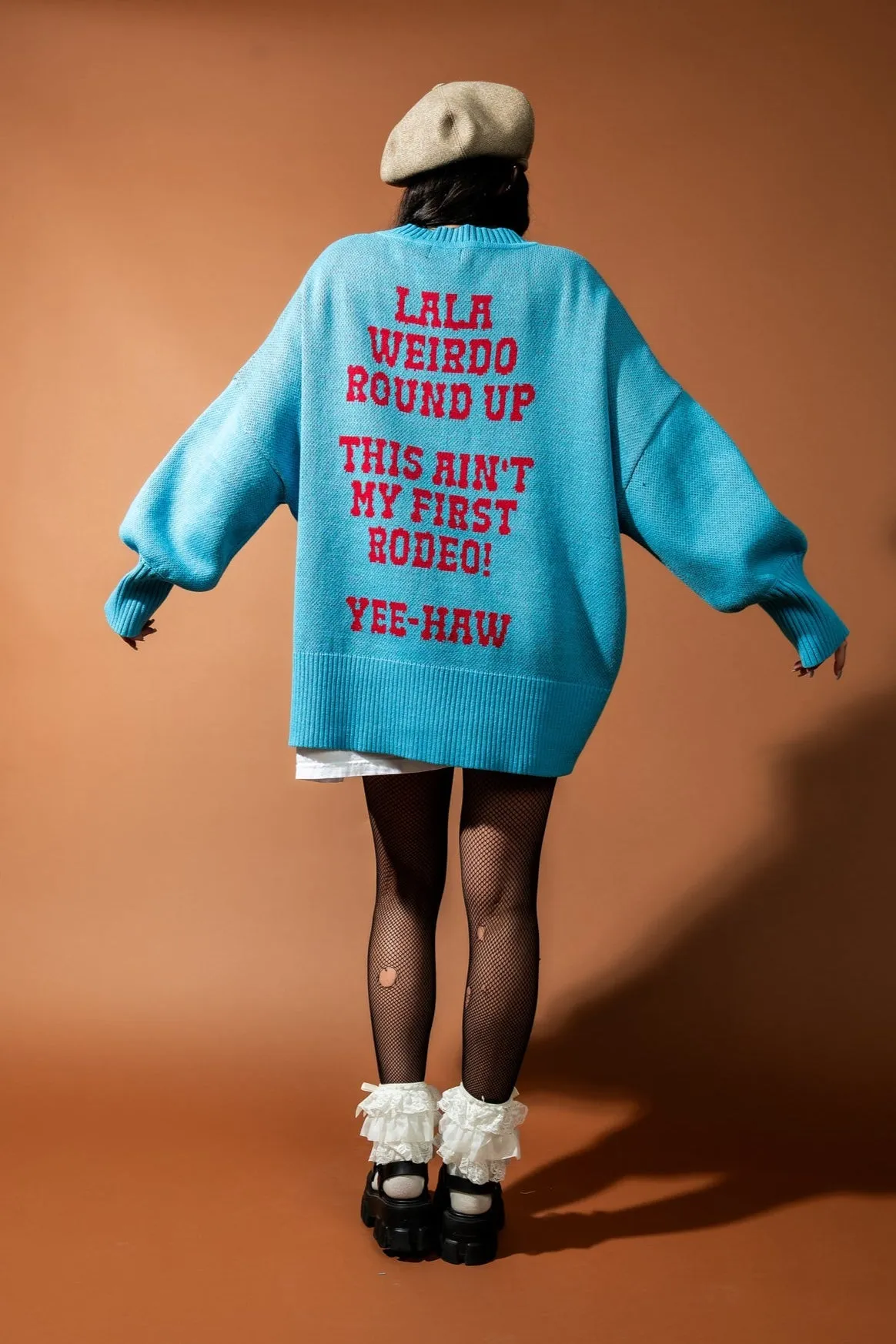 Ain't My First Rodeo Oversized Cotton-Blend Sweater sold by Dressed In Lala product image thumbnail 5