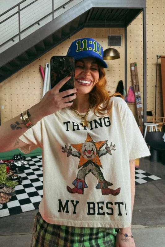 Trying My Best Boxy Tee sold by Dressed In Lala