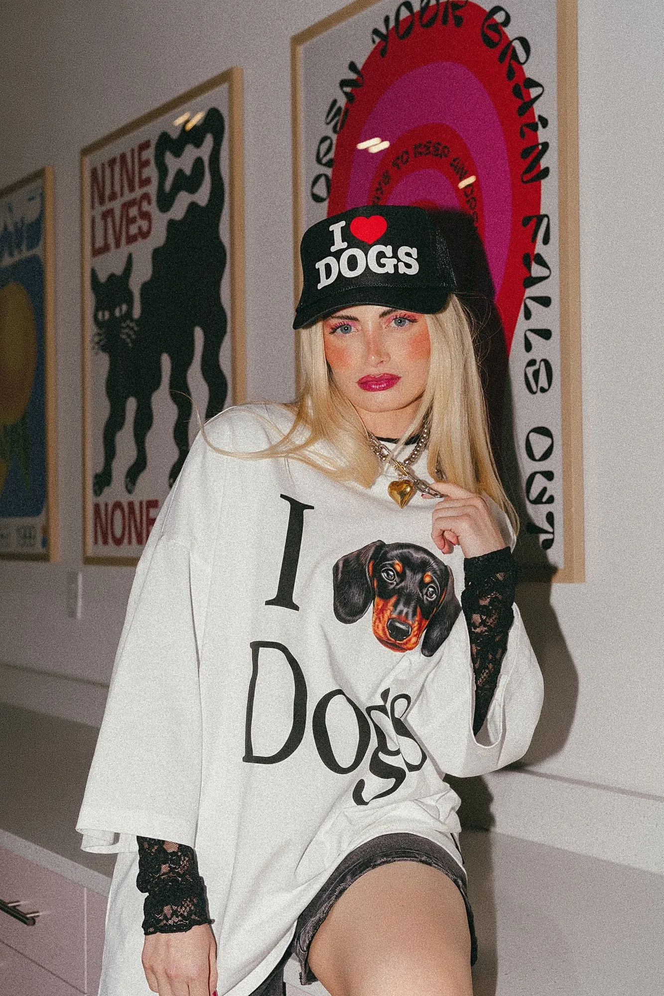 I Love Dogs Heavyweight Cotton Dream Tee sold by Dressed In Lala product image thumbnail 5