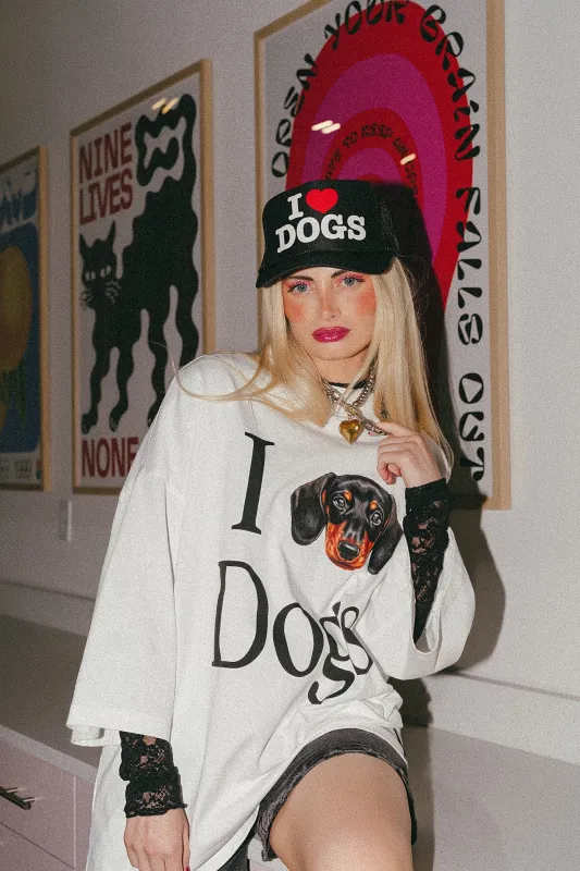 I Heart Dogs Trucker Hat made by Dressed In Lala