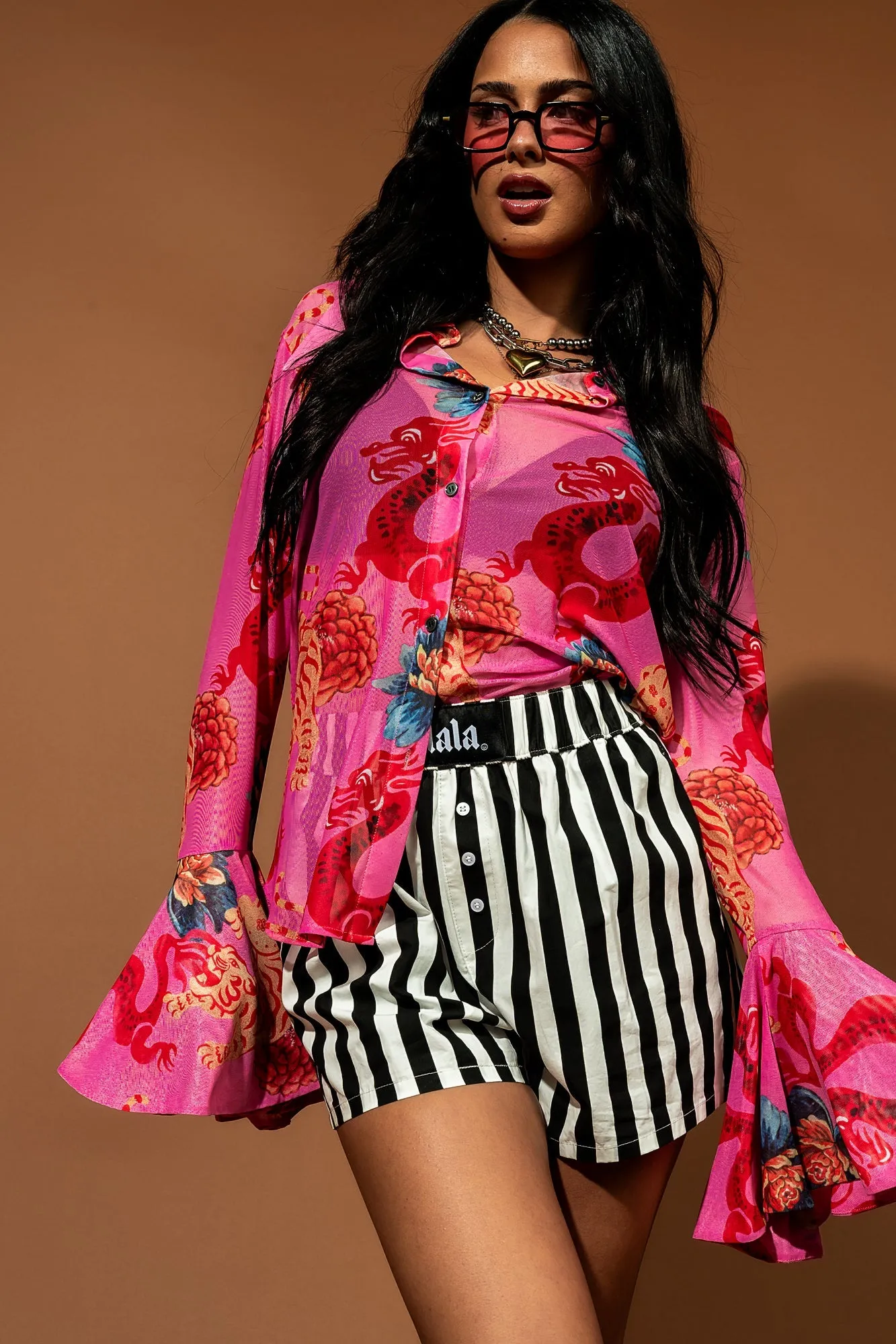 Right Place Right Time Striped Boxer Shorts sold by Dressed In Lala product image thumbnail 5