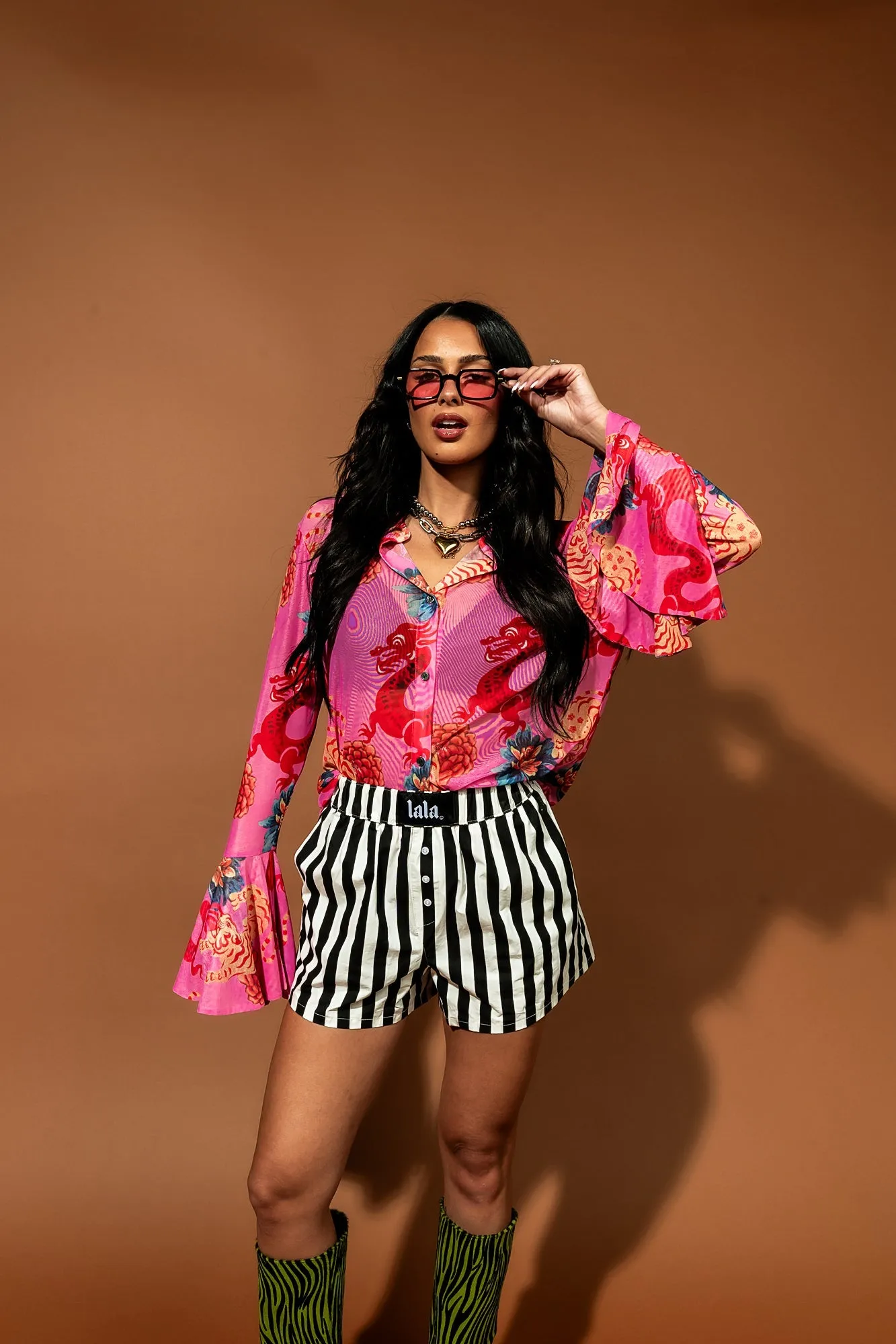 Right Place Right Time Striped Boxer Shorts sold by Dressed In Lala product image thumbnail 4