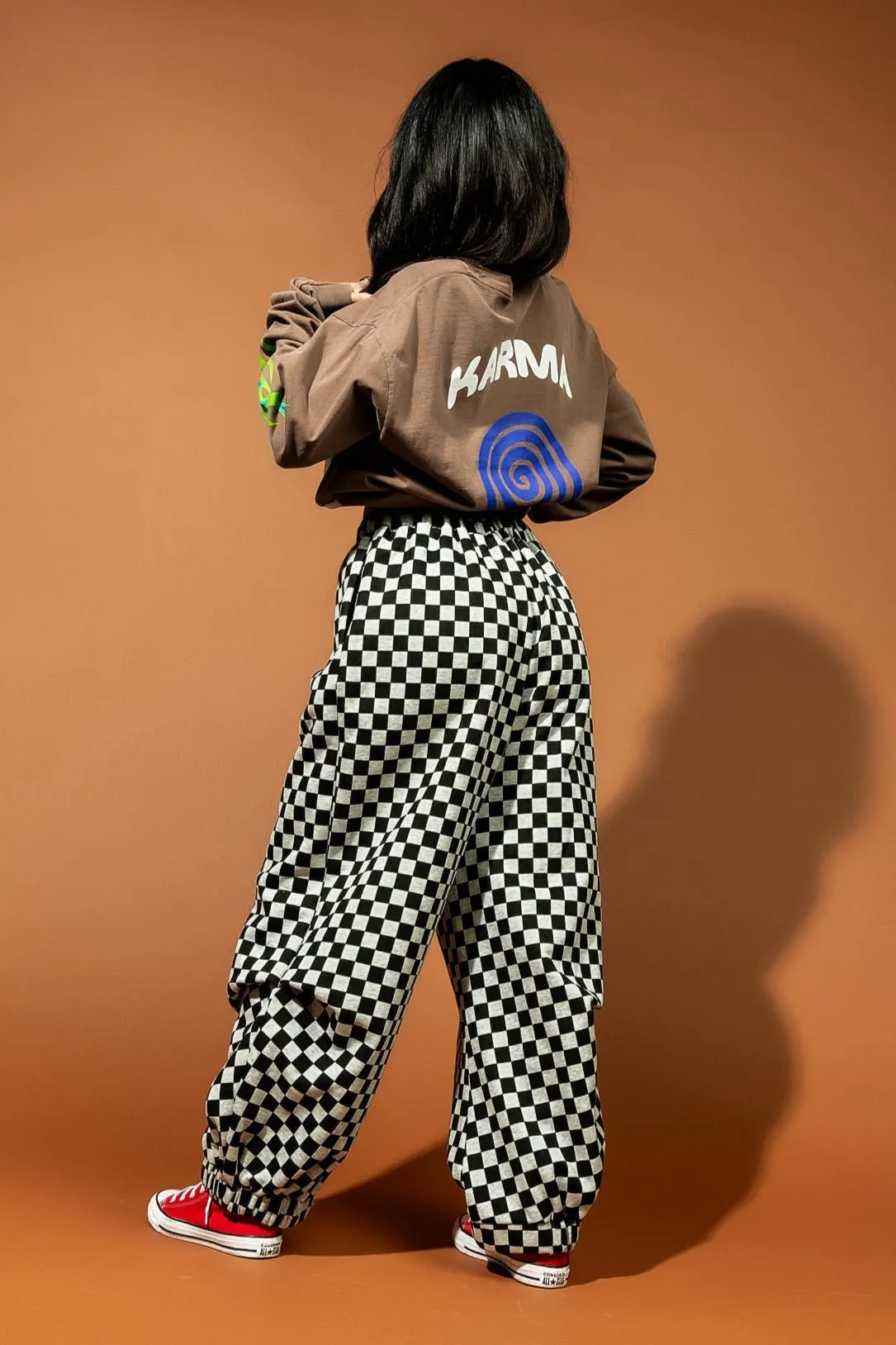 Rocky Harem Pants in Grey + Black Checkerboard sold by Dressed In Lala product image thumbnail 5