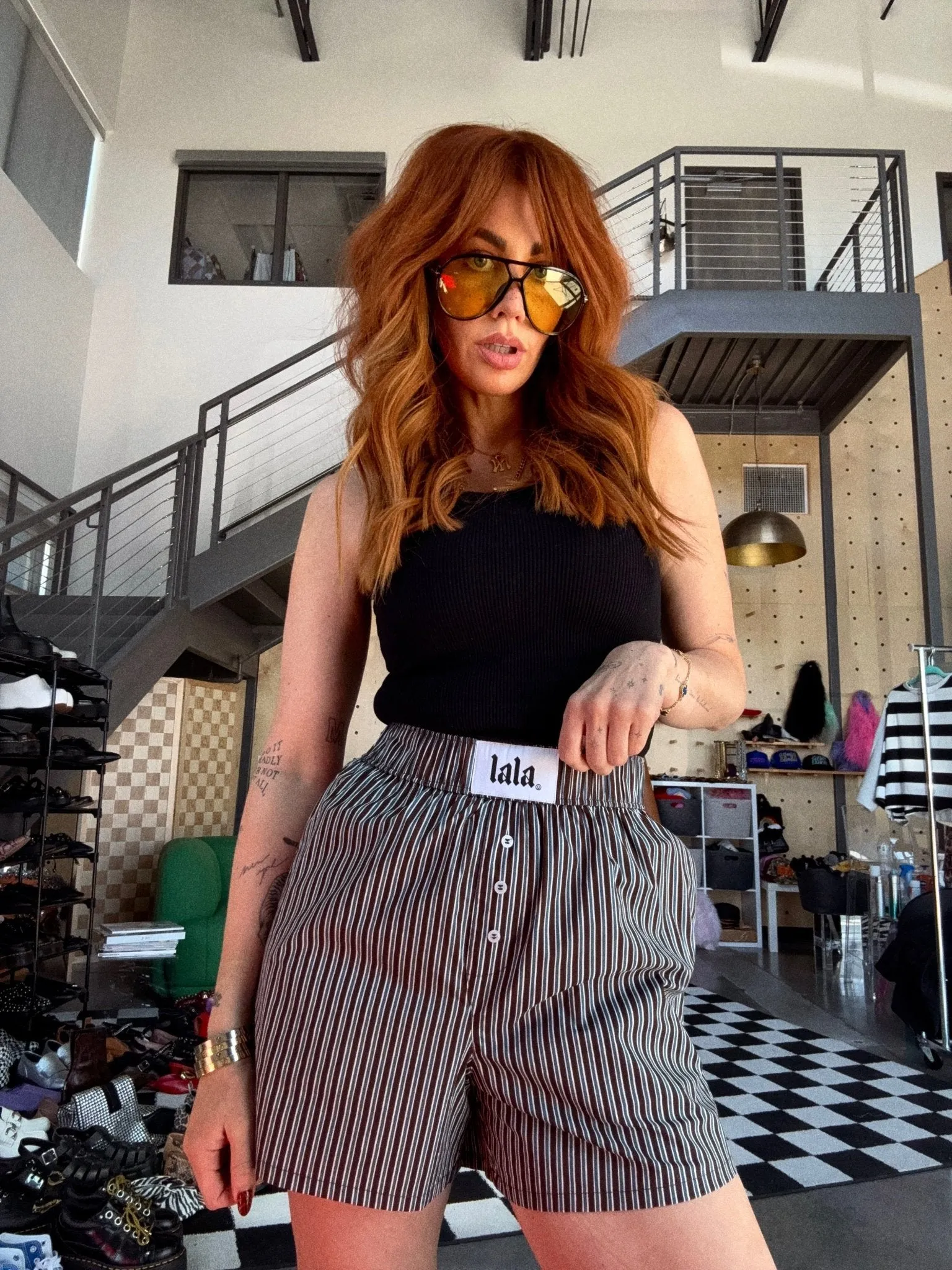 Ex Boyfriend Stripe Boxer Shorts sold by Dressed In Lala product image thumbnail 3