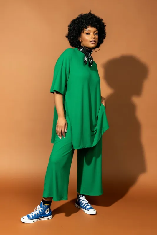 Lex Ribbed Playsuit in True Green sold by Dressed In Lala