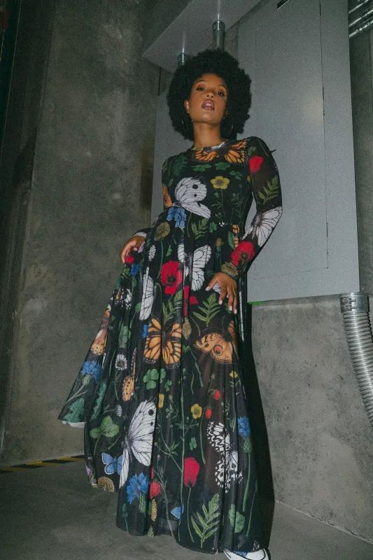 More You Mesh Maxi Dress in Folklore Florals *RESTOCKED* sold by Dressed In Lala