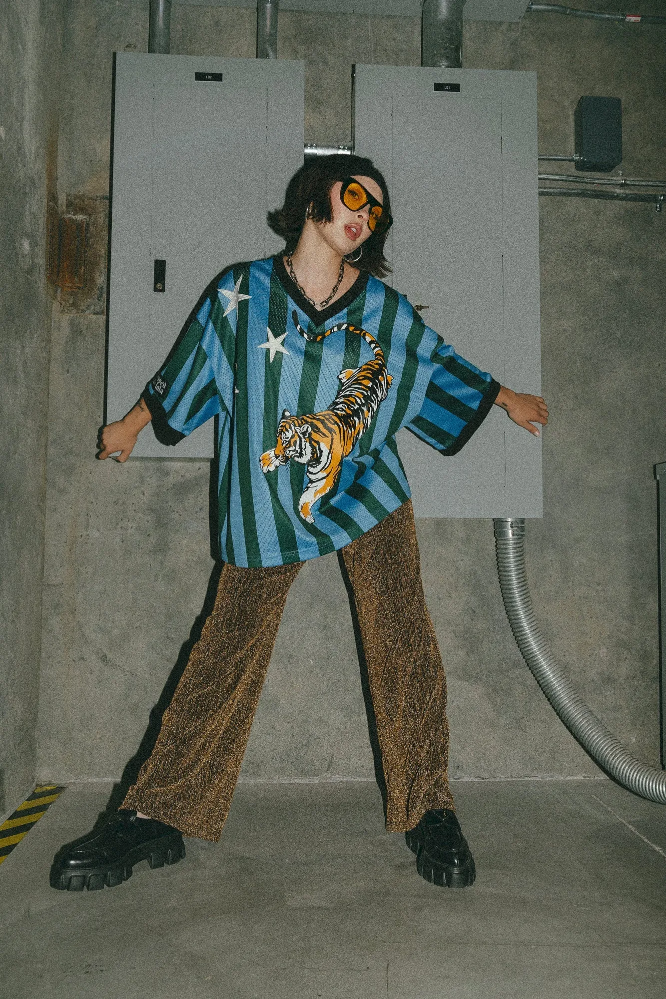 Fortune Favors the Fierce Tiger Jersey sold by Dressed In Lala product image thumbnail 2