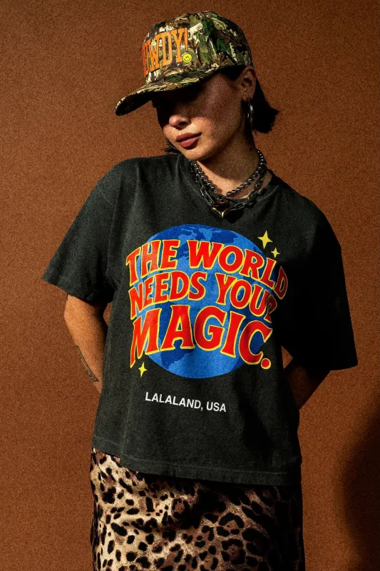 The World Needs Your Magic Retro Remix Boxy Tee *RESTOCKED* sold by Dressed In Lala