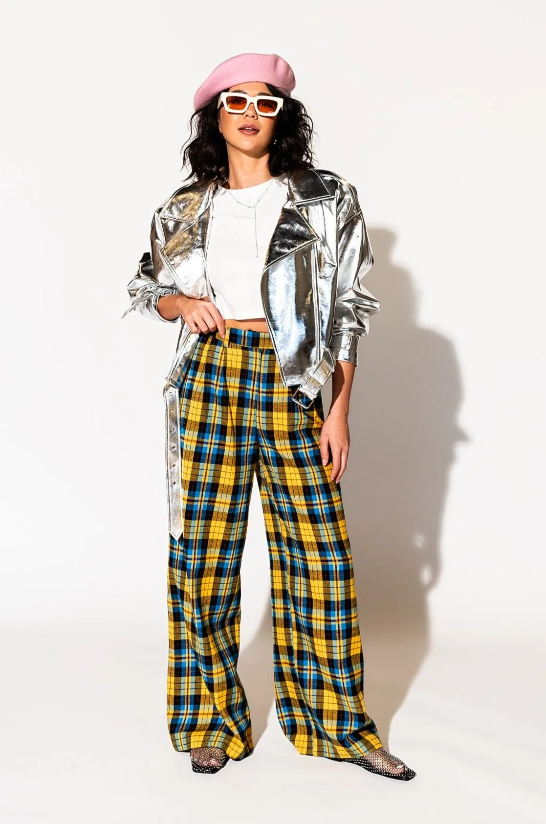 Vegan Leather Metallic Moto Jacket in Silver sold by Dressed In Lala product image thumbnail 4