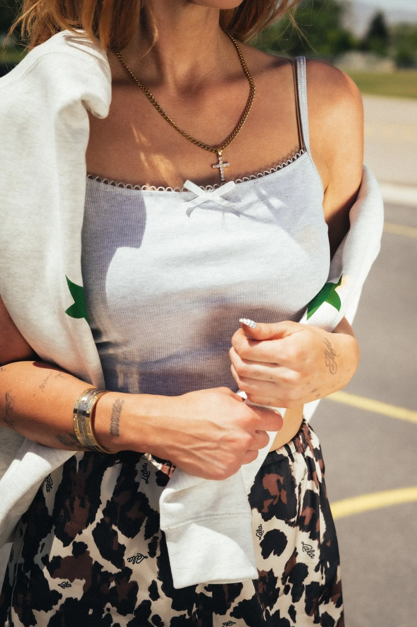 LOML Bow Tank in Heather Grey sold by Dressed In Lala product image thumbnail 5