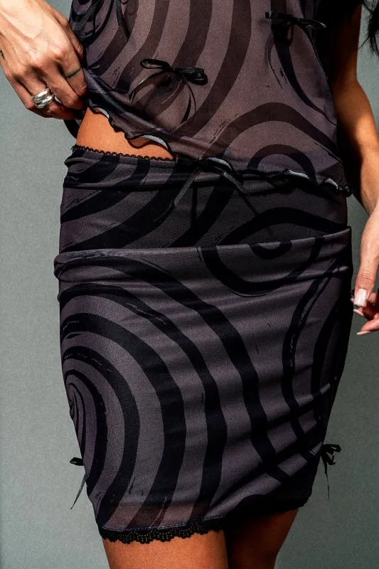 Weird Girls Club Swirl Mesh Mini Skirt sold by Dressed In Lala