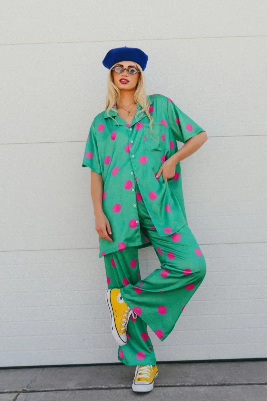 Dream So Big Satin Set in Watermelon Polka Dots sold by Dressed In Lala