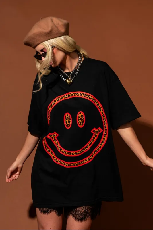 The World Needs Your Magic Oversized Tee in Black + Leopard sold by Dressed In Lala