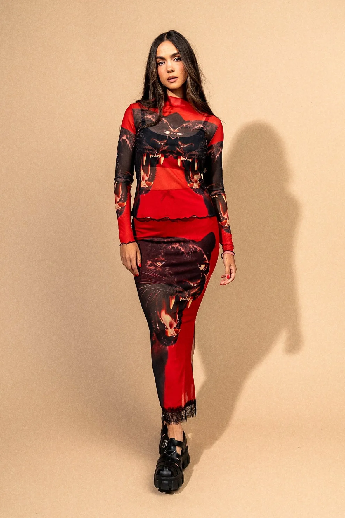 Not Your Emotional Support Panther Mesh Top sold by Dressed In Lala product image thumbnail 3