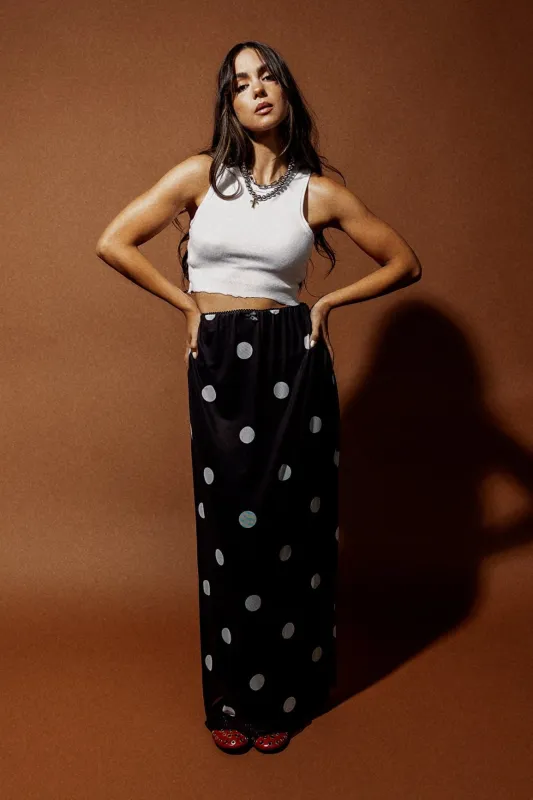 I Love Paris Polka Dot Mesh Maxi Skirt sold by Dressed In Lala