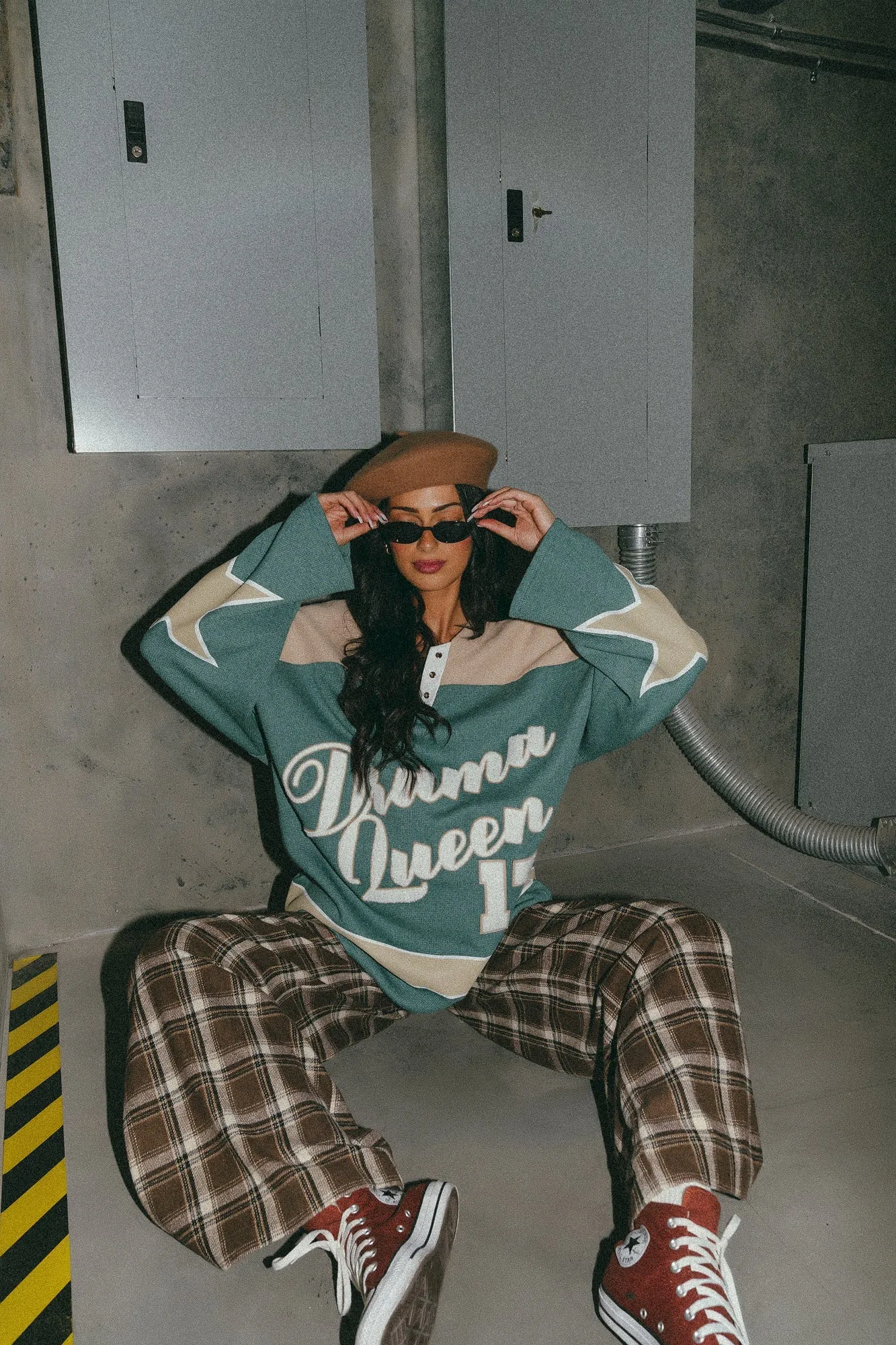 Not Your Drama Queen Waffle Knit Hockey Jersey sold by Dressed In Lala product image thumbnail 3