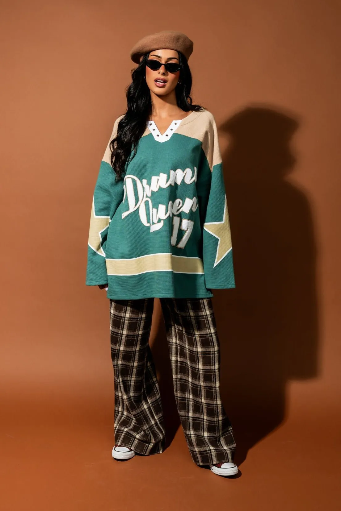 Not Your Drama Queen Waffle Knit Hockey Jersey sold by Dressed In Lala product image thumbnail 5