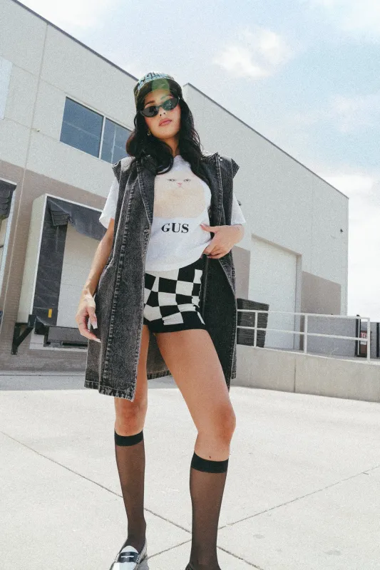 Outlaw Longline Denim Moto Vest sold by Dressed In Lala