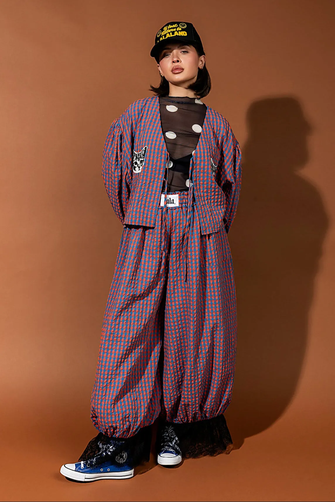 Show Me Your Kitties Seersucker Gingham Tie Top sold by Dressed In Lala product image thumbnail 4