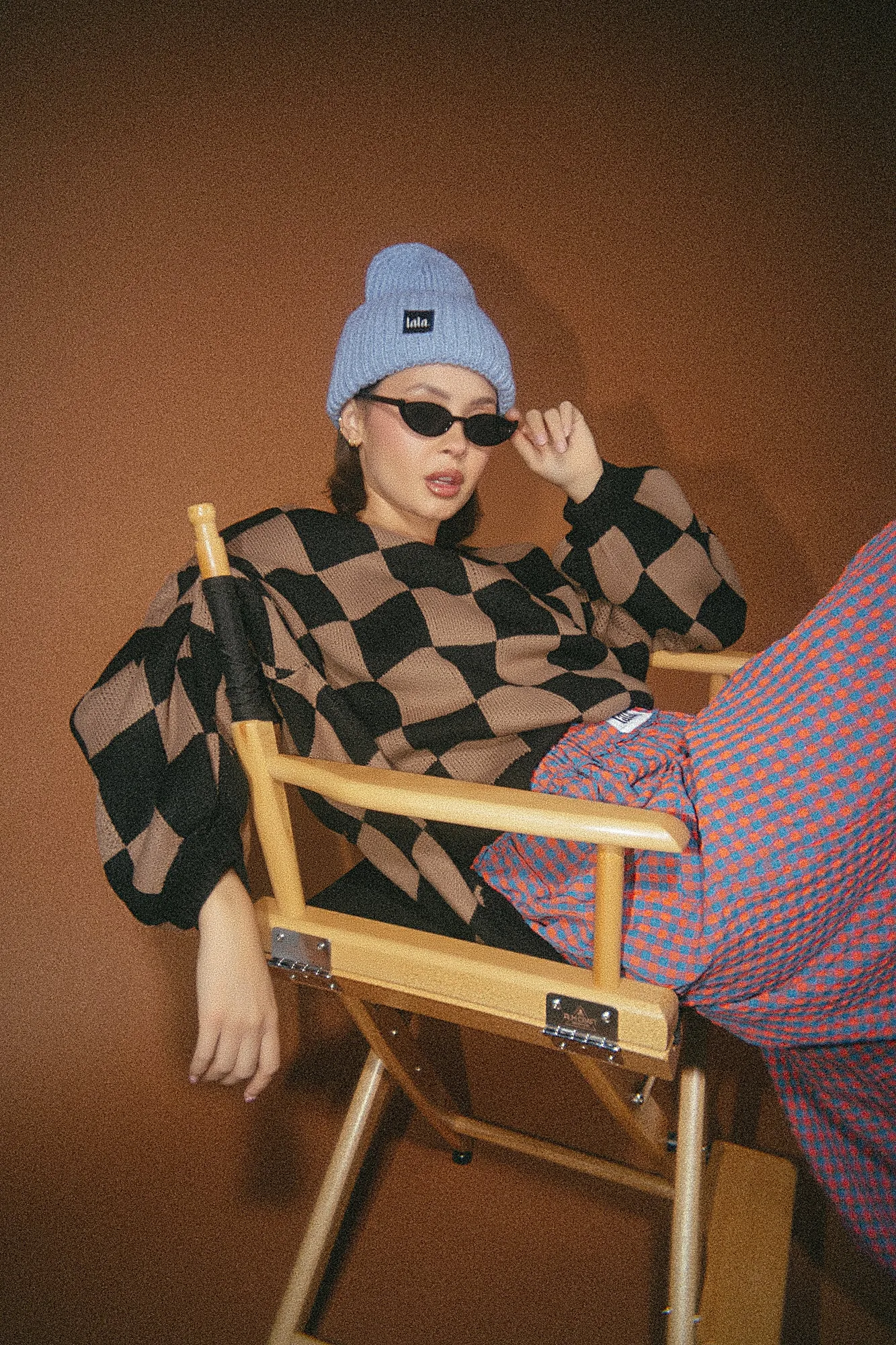 So Money Oversized Checkerboard Knit in Black + Mocha sold by Dressed In Lala product image thumbnail 3