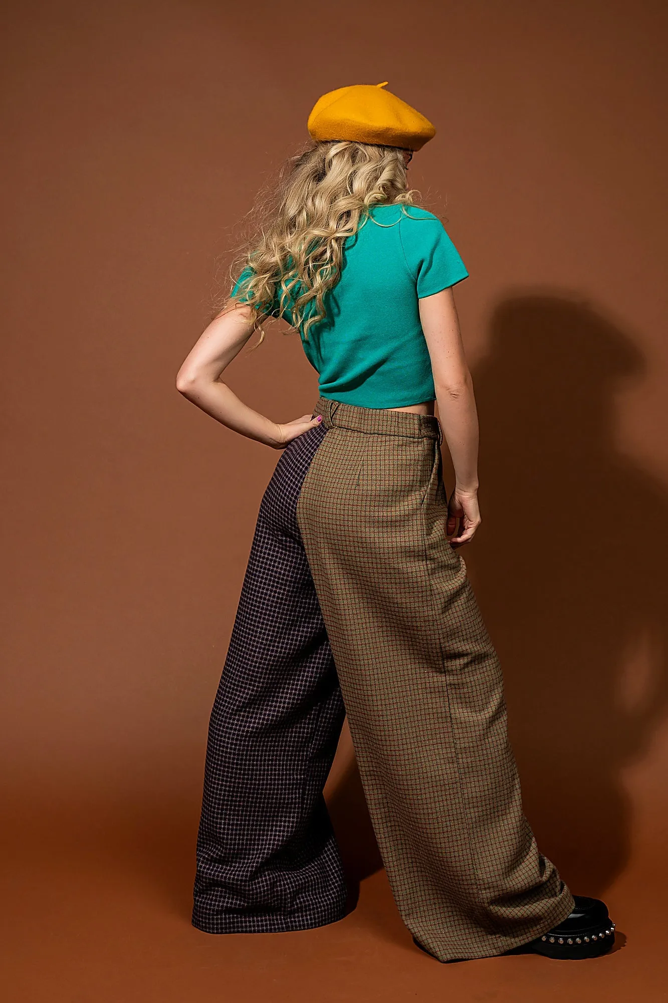 Grandpa Chic Half + Half Wide Leg Trousers sold by Dressed In Lala product image thumbnail 5