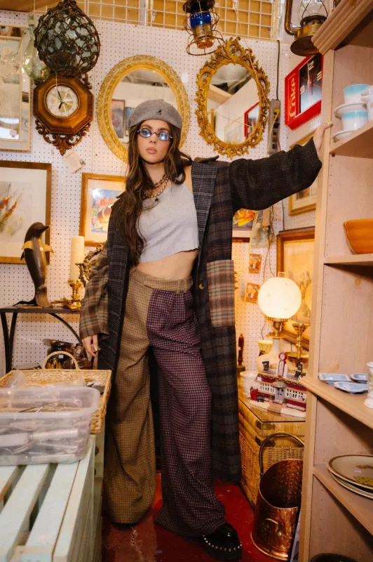 Grandpa Chic Half + Half Wide Leg Trousers made by Dressed In Lala