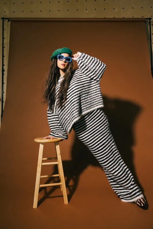 Love Sick Striped Fuzzy Sweater sold by Dressed In Lala