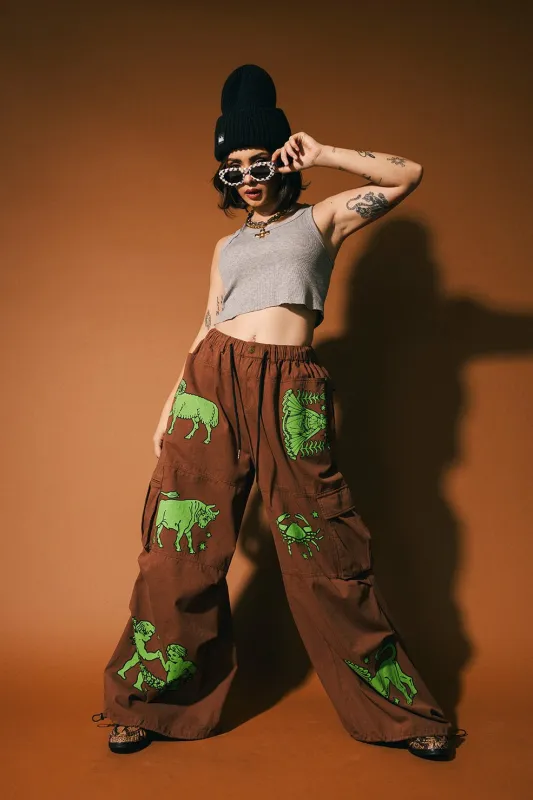 You Don't Own Me Ultra Wide Leg Cargo Pants in Star Signs sold by Dressed In Lala