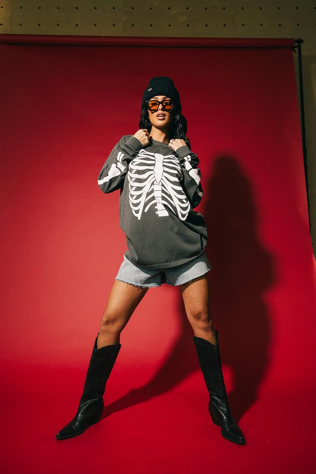 Skelly Skelly Oversized Long Sleeve Tee sold by Dressed In Lala product image thumbnail 5