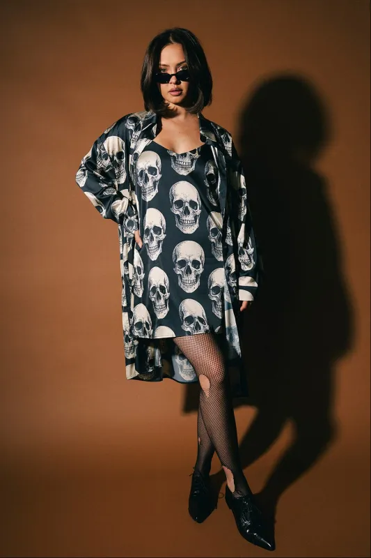 Bad to the Bone Satin Dress + Duster Set sold by Dressed In Lala