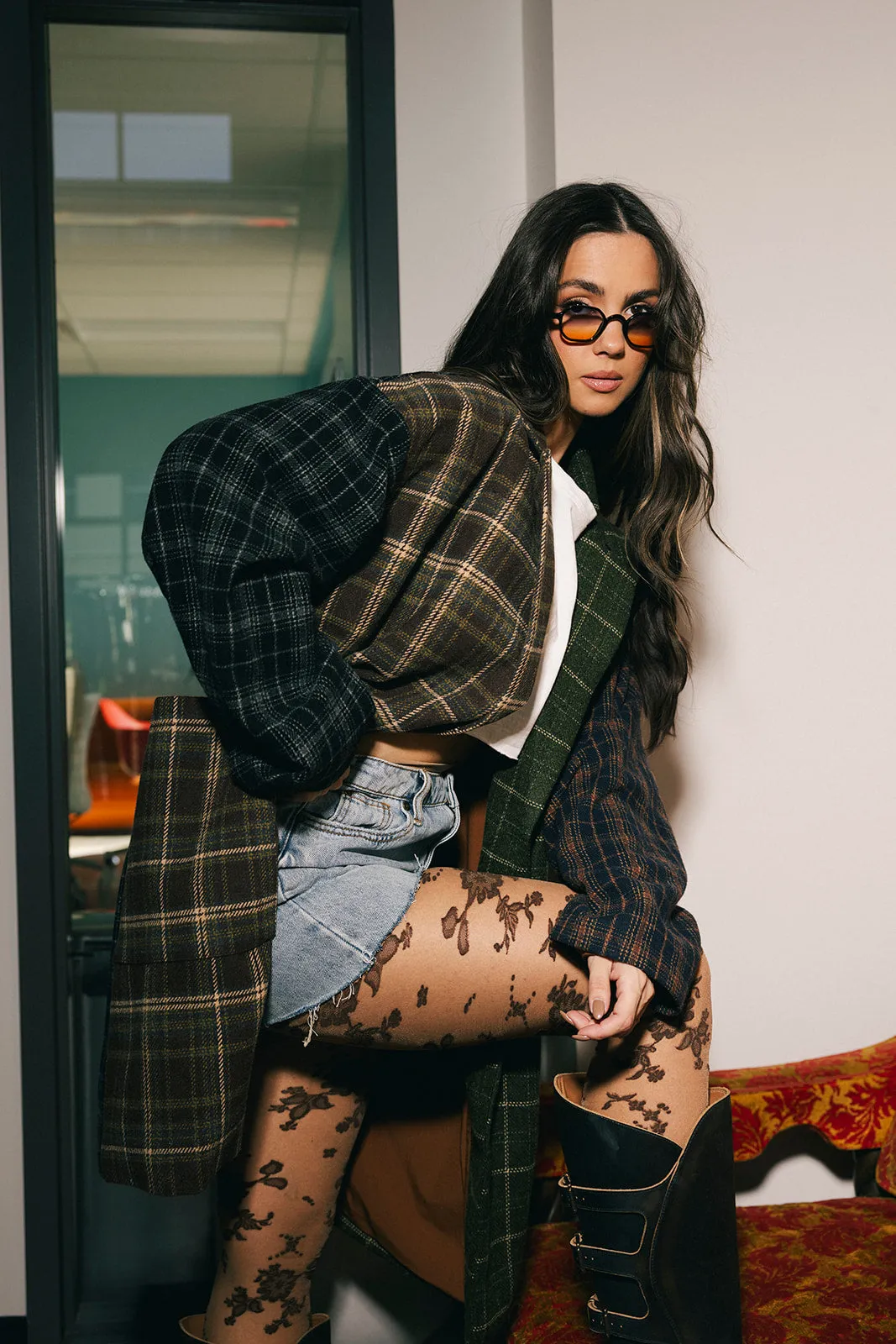 Mercury Retrograde Patchwork Plaid Coat sold by Dressed In Lala product image thumbnail 2