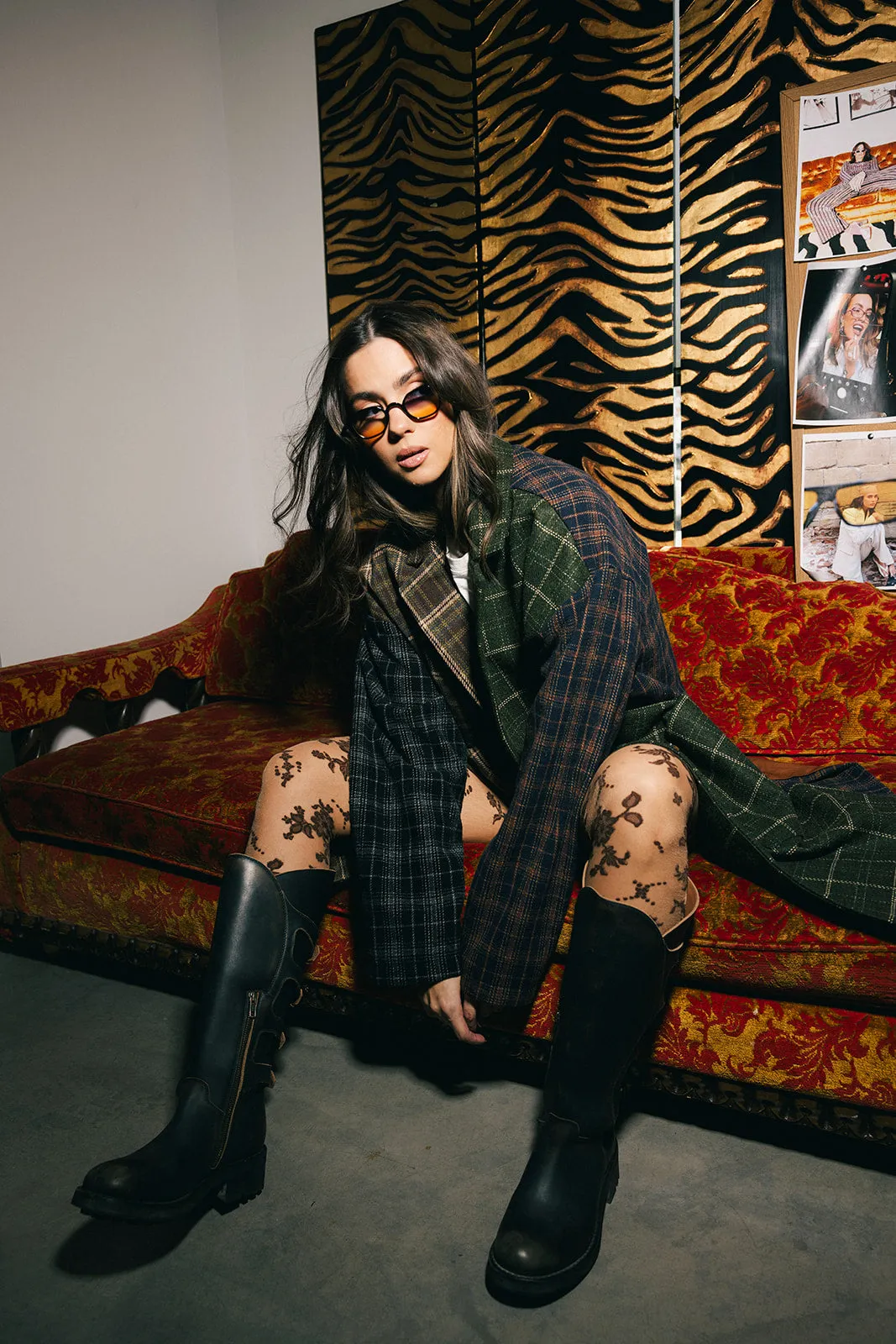 Mercury Retrograde Patchwork Plaid Coat sold by Dressed In Lala product image thumbnail 5