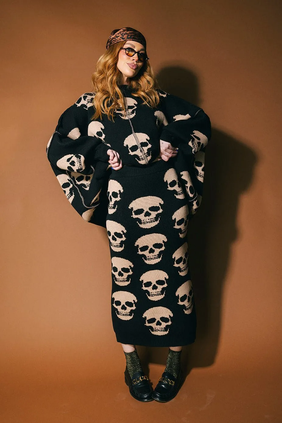 Bad To The Bone Knit Midi Skirt sold by Dressed In Lala