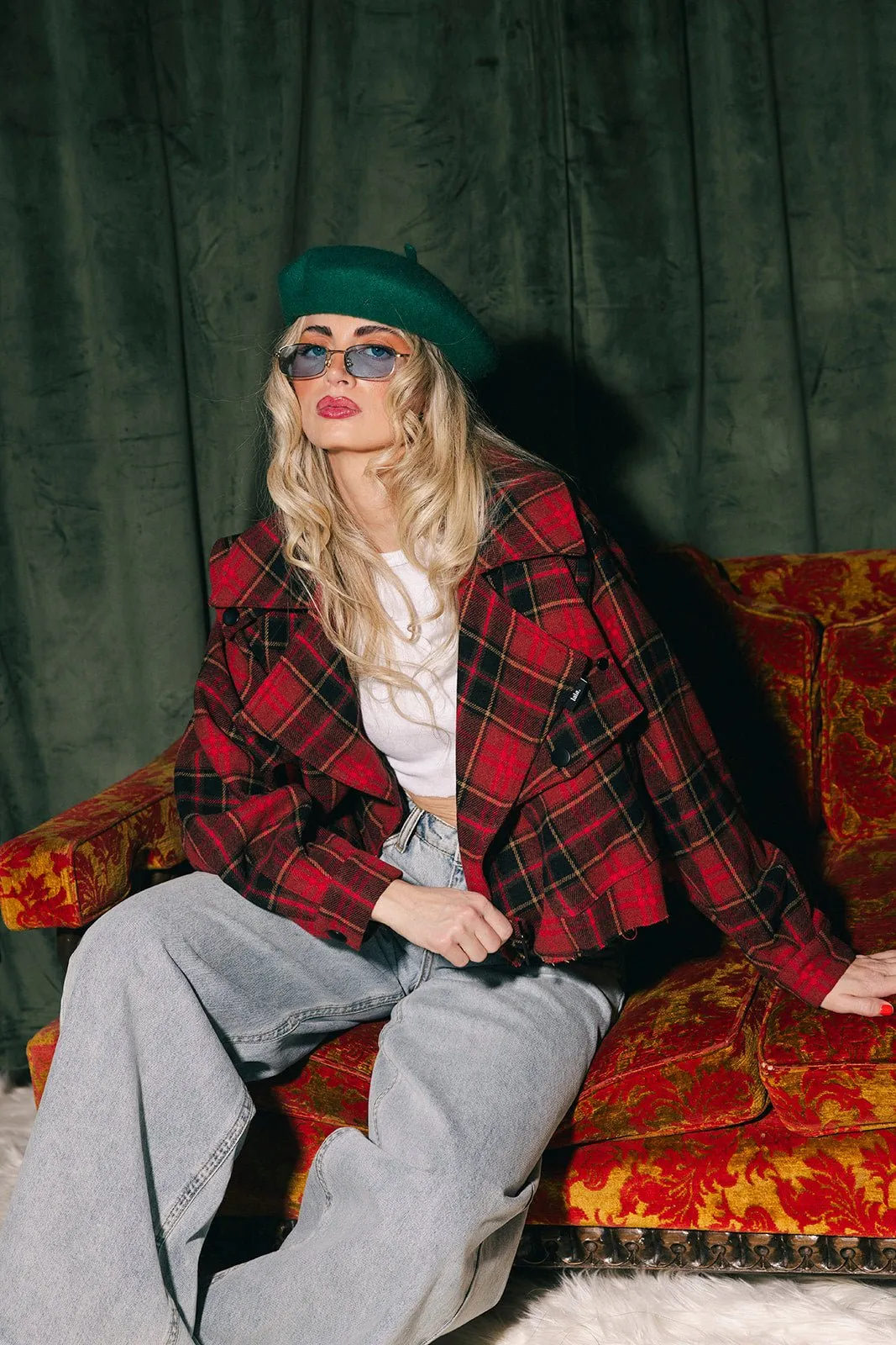 Father Figure Plaid Cropped Trench sold by Dressed In Lala product image thumbnail 2