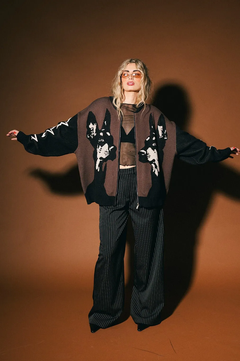 Ride or Die Knit Bomber Jacket sold by Dressed In Lala product image thumbnail 3