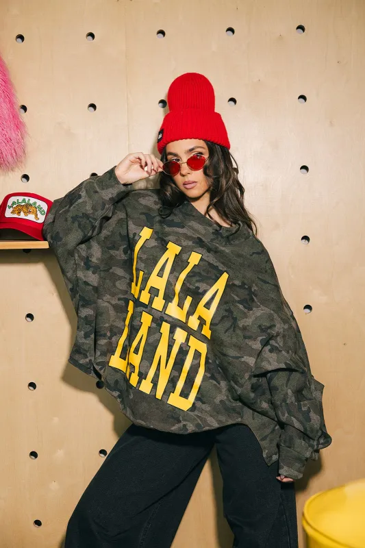 College Dropout Oversized Sweatshirt in Camo sold by Dressed In Lala