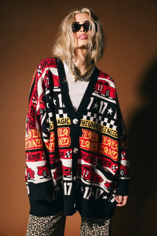 Vroom Vroom Oversized Cardigan sold by Dressed In Lala