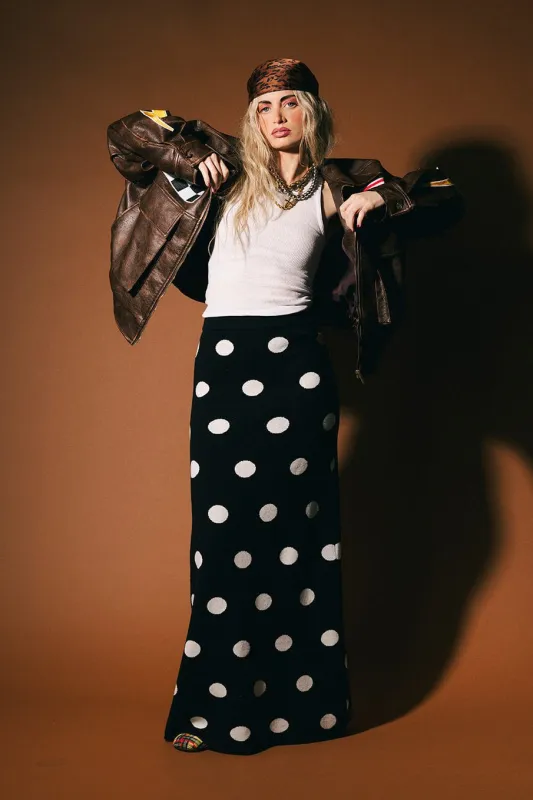 Love of the Game Polka Dot Knit Maxi Skirt sold by Dressed In Lala