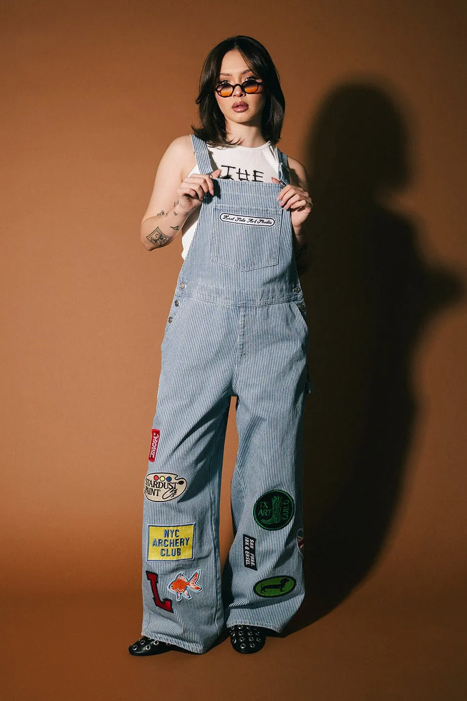 Lala Art Studio Patched Wide Leg Overalls sold by Dressed In Lala product image thumbnail 2