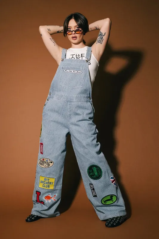 Lala Art Studio Patched Wide Leg Overalls made by Dressed In Lala