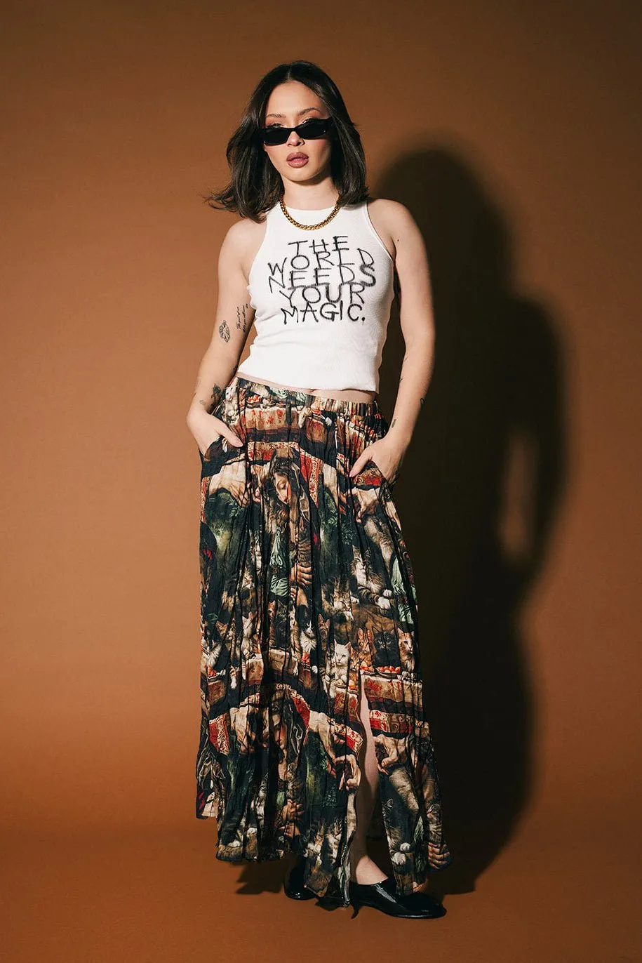 The World Needs Your Magic Graffiti Tank in White sold by Dressed In Lala product image thumbnail 3