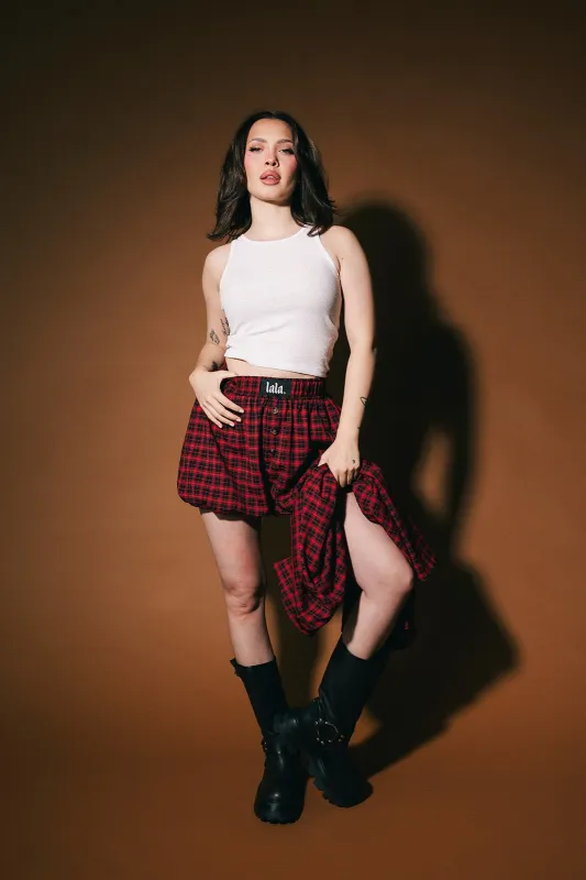 Big Heart Bloomer Boxer Shorts in Red sold by Dressed In Lala