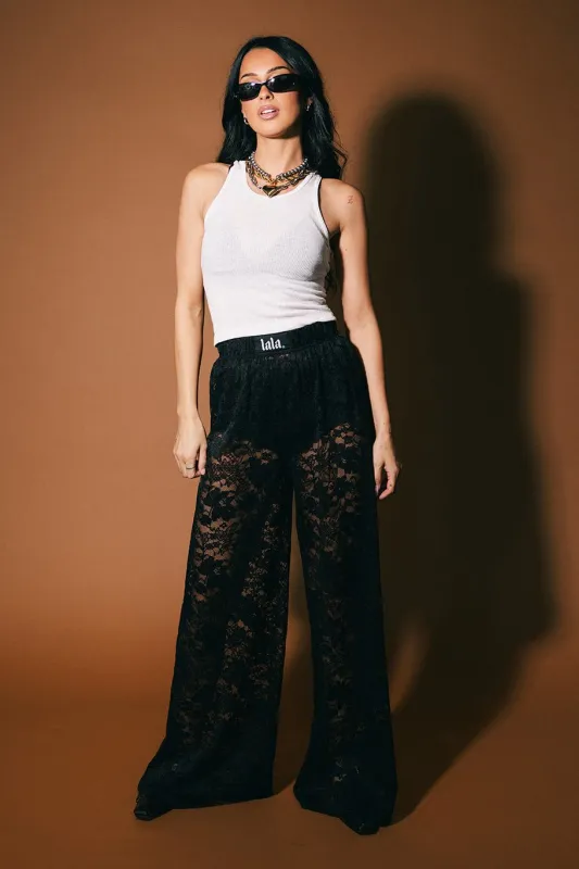 Love Hangover Wide Leg Lace Pants (SHIPS 4/10) made by Dressed In Lala